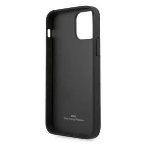Оригинален твърд гръб от еко кожа BMW Leather Perforate BMHCP12LRSWPK - iPhone 12 Pro Max черен - Img 7