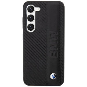 Оригинален твърд гръб от еко кожа BMW Leather Textured & Stripe BMHCS23S22RDPK - Samsung Galaxy S23 черен - Img 3