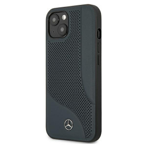 Оригинален твърд гръб с естествена кожа MERCEDES Leather Perforated Area MEHCP13SCDONA - iPhone 13 mini тъмносин - Img 2