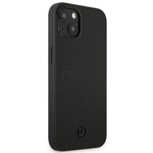 Оригинален твърд гръб с естествена кожа MERCEDES Metal Logo MEHCP13MMBLBK - iPhone 13 черен - Img 4
