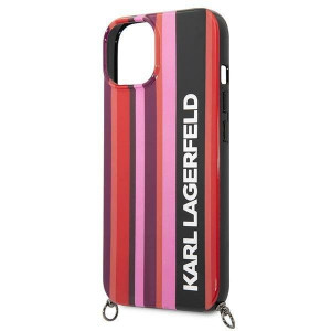 Оригинален твърд гръб с презрамка KARL LAGERFELD Color Stripes Strap KLHCP14SSTSTP - iPhone 14 розов - Img 5