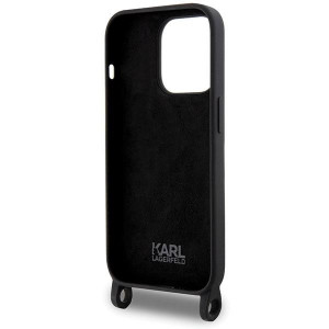 Оригинален твърд гръб с презрамка KARL LAGERFELD Silicone Choupette KLHCP15XSCBSCNK - iPhone 15 Pro Max черен - Img 6