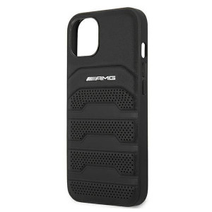 Оригинален твърд гръб AMG Leather Debossed Lines AMHCP13SGSEBK - iPhone 13 mini черен - Img 6