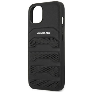 Оригинален твърд гръб AMG Leather Debossed Lines AMHCP14MGSEBK - iPhone 14 Plus черен - Img 6