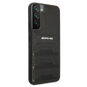 Оригинален твърд гръб AMG Leather Debossed Lines AMHCS22MGSEBK - Samsung Galaxy S22+ черен - Img 4