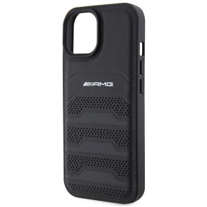Оригинален твърд гръб AMG Leather Debossed Lines - iPhone 15 черен - Img 6