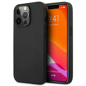 Оригинален твърд гръб AMG Leather Hot Stamped AMHCP14LDOLBK - iPhone 14 Pro черен - Img 1