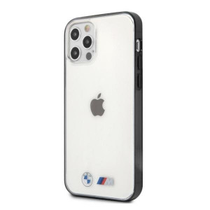 Оригинален твърд гръб BMW Sandblast BMHCP12LMBTOK - iPhone 12 Pro Max прозрачен с черна рамка - Img 2