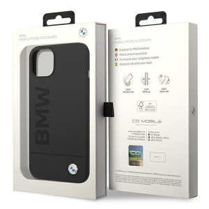 Оригинален твърд гръб BMW Silicone Signature BMHMP14MSLBLBK MagSafe - iPhone 14 Plus черен - Img 9