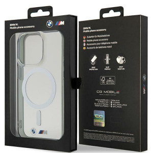 Оригинален твърд гръб BMW Silver Ring MagSafe BMHMP14XHCRS - iPhone 14 Pro Max прозрачен - Img 8