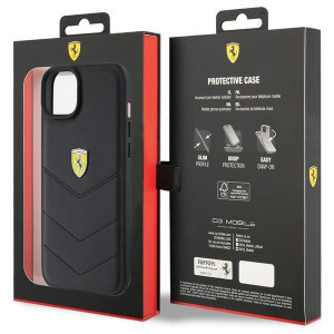 Оригинален твърд гръб FERRARI Quilted Metal Logo FEHCP15MRDUK - iPhone 15 Plus черен - Img 8
