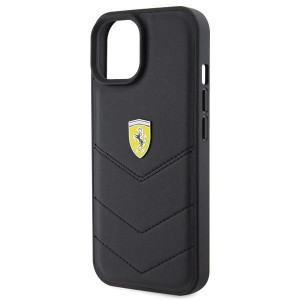 Оригинален твърд гръб FERRARI Quilted Metal Logo - iPhone 15 черен - Img 6
