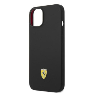 Оригинален твърд гръб FERRARI Silicone Metal Logo MagSafe FEHMSIP14MBK - iPhone 14 Plus черен - Img 6