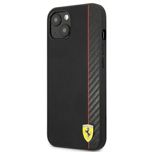 Оригинален твърд гръб FERRARI Track Carbon Stripe FESAXHCP13SBK - iPhone 13 mini черен - Img 2