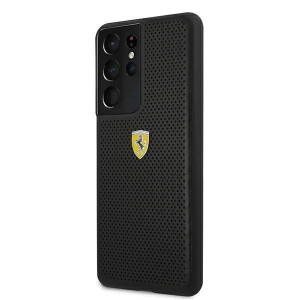 Оригинален твърд гръб FERRARI Track Perforated FESPEHCS21LBK - Samsung Galaxy S21 Ultra 5G черен - Img 2