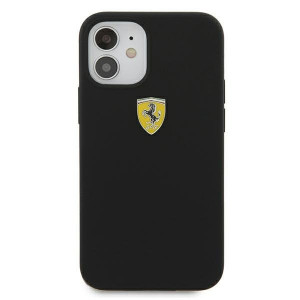 Оригинален твърд гръб FERRARI Track Silicone FESSIHCP12SBK - iPhone 12 mini черен - Img 3