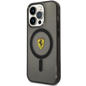Оригинален твърд гръб FERRARI Translucent MagSafe FEHMP14LUKK - iPhone 14 Pro черен полупрозрачен - Img 2