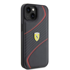 Оригинален твърд гръб FERRARI Twist Metal Logo FEHCP15SPTWK - iPhone 15 черен - Img 4