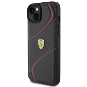 Оригинален твърд гръб FERRARI Twist Metal Logo - iPhone 15 Plus черен - Img 2