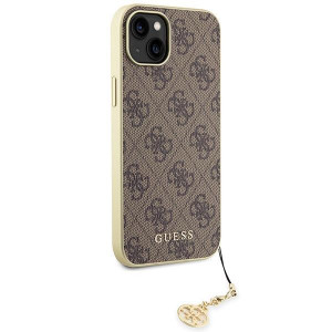 Оригинален твърд гръб GUESS 4G Charms GUHCP15MGF4GBR - iPhone 15 Plus кафяв - Img 4