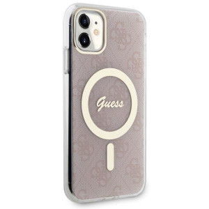 Оригинален твърд гръб GUESS 4G GUHMN61H4STP - iPhone 11 розов - Img 4