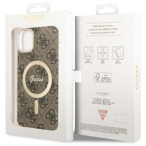 Оригинален твърд гръб GUESS 4G GUHMN61H4STW - iPhone 11 кафяв - Img 7