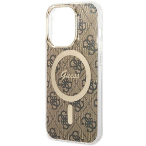 Оригинален твърд гръб GUESS 4G MagSafe GUHMP14LH4STW - iPhone 14 Pro кафяв - Img 5
