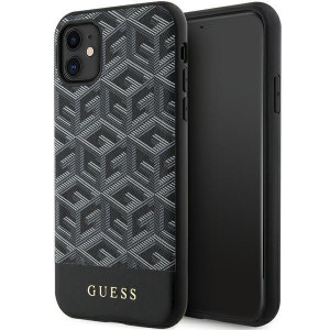 Оригинален твърд гръб GUESS GCube Stripes MagSafe GUHMN61HGCFSEK - iPhone 11 черен - Img 1