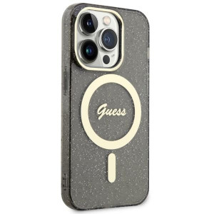 Оригинален твърд гръб GUESS Glitter Gold MagSafe GUHMP14LHCMCGK - iPhone 14 Pro черен - Img 4