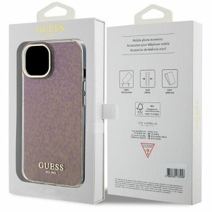 Оригинален твърд гръб GUESS IML Faceted Mirror Disco Iridescent GUHCP15SHDECMP - iPhone 15 розов - Img 8