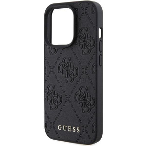 Оригинален твърд гръб GUESS Leather 4G Stamped - iPhone 15 Pro черен - Img 6