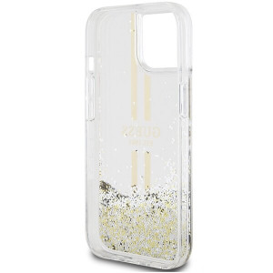 Оригинален твърд гръб GUESS Liquid Glitter Gold Stripes - iPhone 15 Plus / 14 Plus прозрачен - Img 7