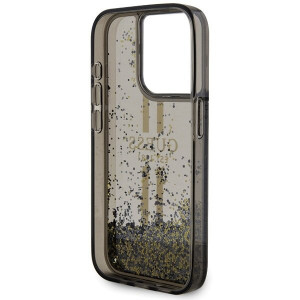 Оригинален твърд гръб GUESS Liquid Glitter Gold Stripes - iPhone 15 Pro черен - Img 7
