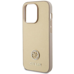 Оригинален твърд гръб GUESS Strass Metal Logo GUHCP15LPS4DGPD - iPhone 15 Pro златист - Img 6