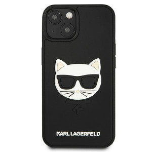 Оригинален твърд гръб KARL LAGERFELD 3D Rubber Choupette KLHCP13SCH3DBK - iPhone 13 mini черен - Img 3
