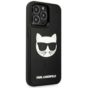 Оригинален твърд гръб KARL LAGERFELD 3D Rubber Choupette KLHCP13LCH3DBK - iPhone 13 Pro черен - Img 4