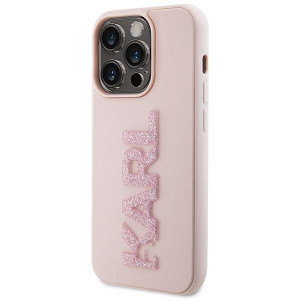 Оригинален твърд гръб KARL LAGERFELD 3D Rubber Glitter Logo - iPhone 15 Pro Max розов - Img 2