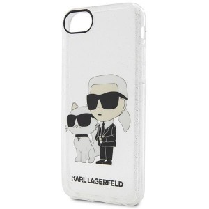 Оригинален твърд гръб KARL LAGERFELD Gliter Karl & Choupette KLHCI8HNKCTGT - iPhone 7 / 8 / SE (2nd gen) / SE (3rd gen) прозрачен - Img 3