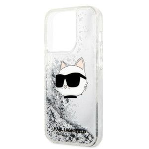 Оригинален твърд гръб KARL LAGERFELD Glitter Choupette Head KLHCP14XLNHCS - iPhone 14 Pro Max сребрист - Img 6