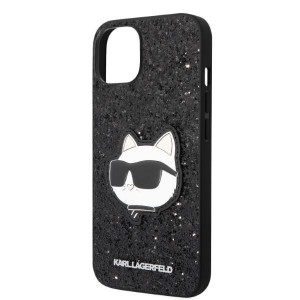 Оригинален твърд гръб KARL LAGERFELD Glitter Choupette Patch KLHCP14MG2CPK - iPhone 14 Plus черен - Img 6