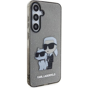 Оригинален твърд гръб KARL LAGERFELD Glitter Karl & Choupette KLHCS24MHNKCTGK - Samsung Galaxy S24+ S926 черен - Img 4
