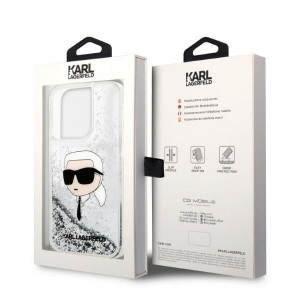 Оригинален твърд гръб KARL LAGERFELD Glitter Karl Head KLHCP14LLNKHCH - iPhone 14 Pro сребрист - Img 8
