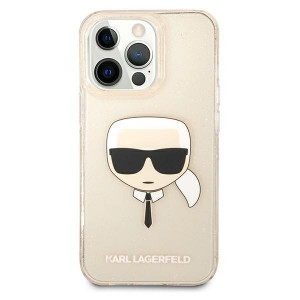 Оригинален твърд гръб KARL LAGERFELD Glitter Karl's Head KLHCP13LKHTUGLGO - iPhone 13 Pro златист - Img 3