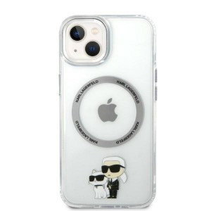 Оригинален твърд гръб KARL LAGERFELD Ikonik Karl & Choupette MagSafe KLHMP14MHNKCIT - iPhone 14 Plus прозрачен - Img 3
