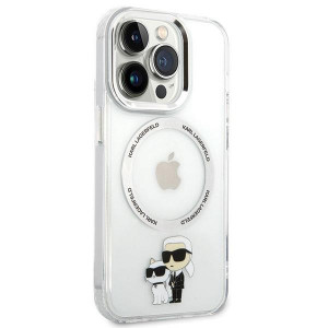 Оригинален твърд гръб KARL LAGERFELD Ikonik Karl & Choupette MagSafe KLHMP13LHNKCIT - iPhone 13 Pro прозрачен - Img 4