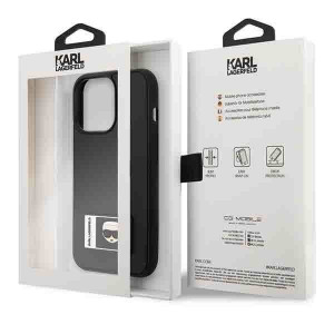 Оригинален твърд гръб KARL LAGERFELD Ikonik Patch KLHCP13L3DKPK - iPhone 13 Pro черен - Img 8