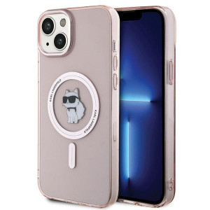 Оригинален твърд гръб KARL LAGERFELD IML Choupette MagSafe - iPhone 15 Plus розов - Img 1