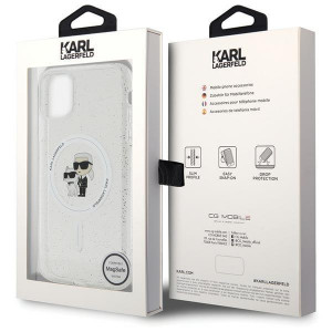 Оригинален твърд гръб KARL LAGERFELD Karl & Choupette Glitter MagSafe KLHMN61HGKCNOT - iPhone 11 прозрачен - Img 8