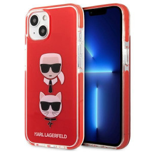 Оригинален твърд гръб KARL LAGERFELD Karl & Choupette Head KLHCP13STPE2TR - iPhone 13 mini червен - Img 1