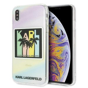 Оригинален твърд гръб KARL LAGERFELD Karlifornia Dreams KLHCI65IRKD - iPhone XS Max прозрачен - Img 1